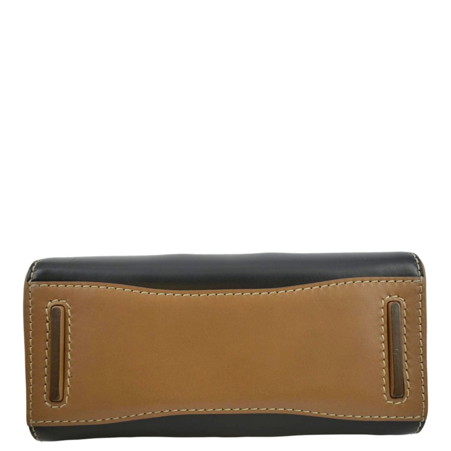 PRADA Vitello Sound Lock Leather Shoulder Bag Tan
