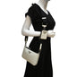 PRADA Brushed Leather Shoulder Bag White