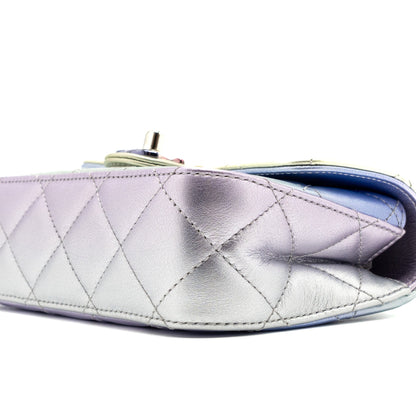 Chanel Clutch Calfskin Iridescent Multicolour with Multicolour and Silver Hardware (Microchip)