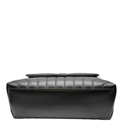 YVES SAINT LAURENT Medium Loulou Matelasse Leather Chain Shoulder Bag Black