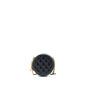 Chanel 22K Gold Pillar Round Clutch With Chain Lambskin Black Brushed