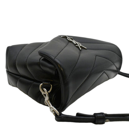 YVES SAINT LAURENT Loulou Toy Matelasse Leather Shoulder Bag Black