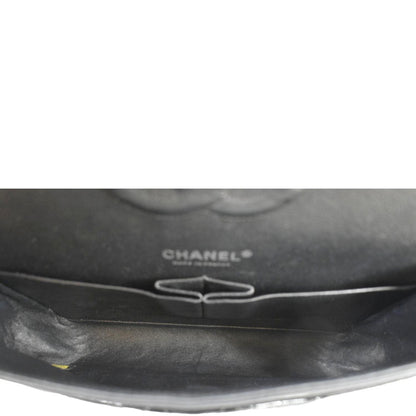 CHANEL Classic Medium Double Flap Patent Leather Shoulder Bag Black
