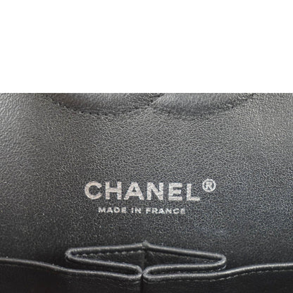 CHANEL Classic Medium Double Flap Patent Leather Shoulder Bag Black