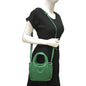 PRADA Small Padded Soft Leather Shoulder Bag Dark Green