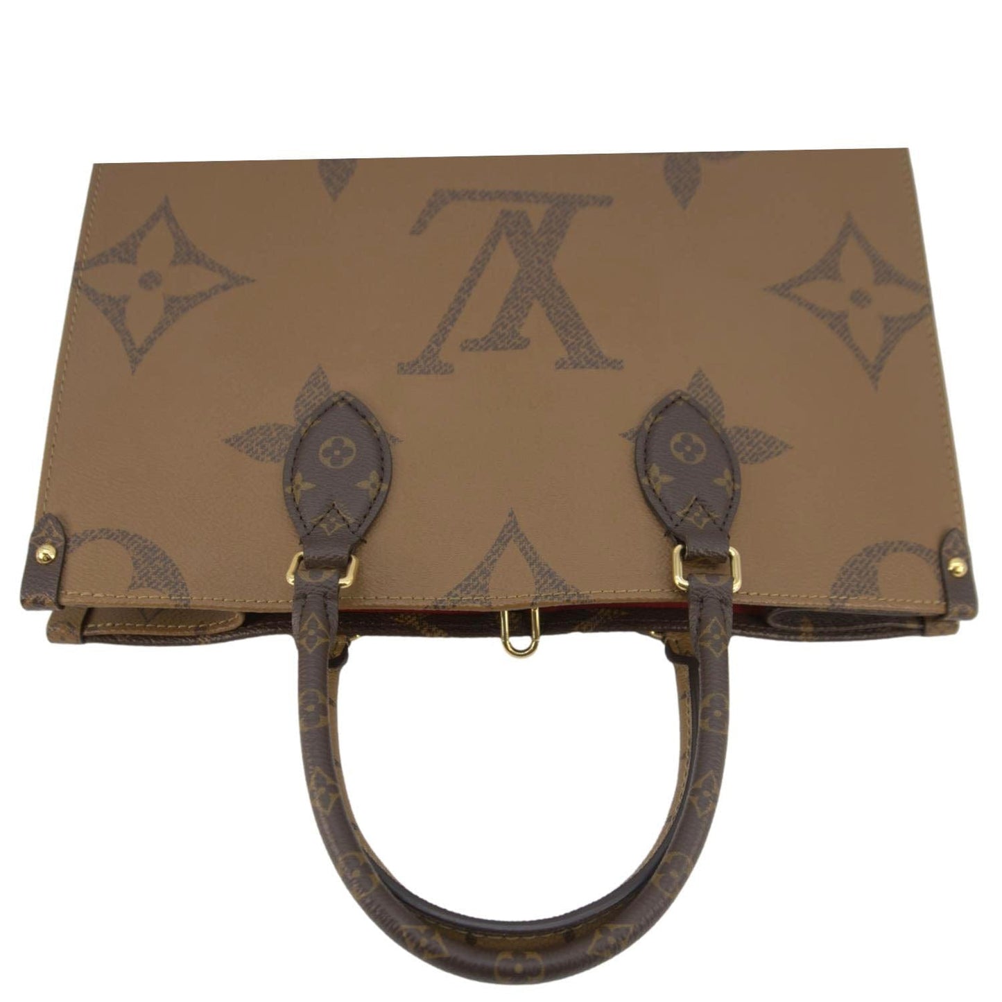LOUIS VUITTON Onthego MM Giant Monogram Canvas Tote Shoulder Bag Brown