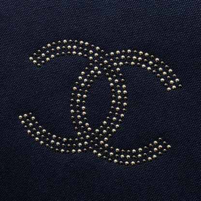 Chanel Double Side Zip Pouch/Zip Clutch Fabric Black Ruthenium Hardware
