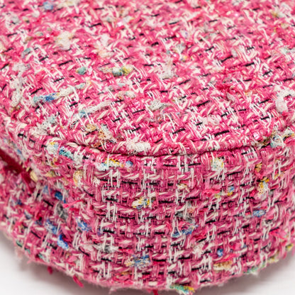 Chanel Round Clutch With Chain Tweed Pink/Multicolour L