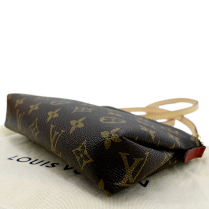 LOUIS VUITTON Pallas Monogram Canvas Clutch Crossbody Bag Brown