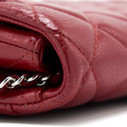Chanel Classic Timeless Flap Clutch with Chain Caviar Red