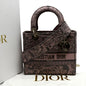 CHRISTIAN DIOR Medium Lady D-Lite Embroidered Canvas Shoulder Bag Rose Des