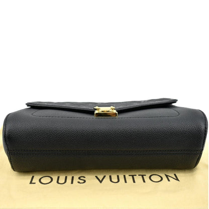 LOUIS VUITTON Saint Germain MM Monogram Empreinte Leather Shoulder Bag Black