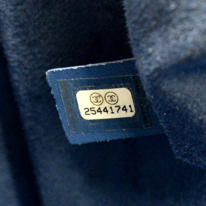 CHANEL Deauville Studded Caviar Tote Shoulder Bag Blue