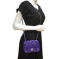 CHANEL Mini Flap Patent Calfskin Leather Shoulder Bag Purple