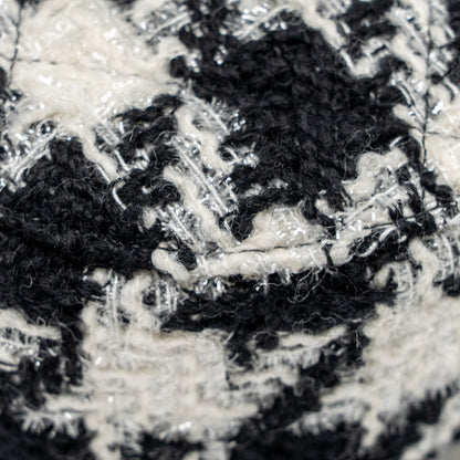 Chanel 19 round clutch  with chain with coin purse tweed / lambskin black/ white