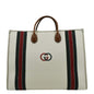 GUCCI GG Interlocking Canvas Web Shoulder Bag White 701733