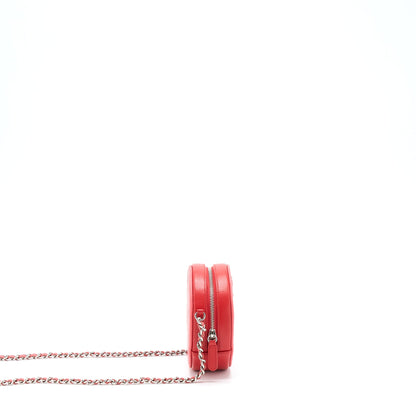 Chanel Round Crossbody Clutch Lambskin Red/Pink