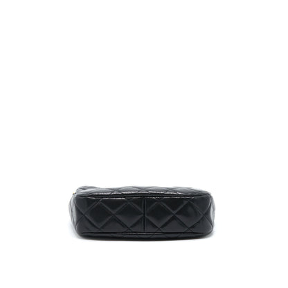 Chanel 22A Twist Your Buttons Hobo Shoulder Bag Caviar Black