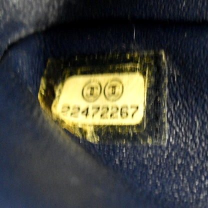 CHANEL Classic Jumbo Double Flap Quilted Caviar Leather Shoulder Bag Blue