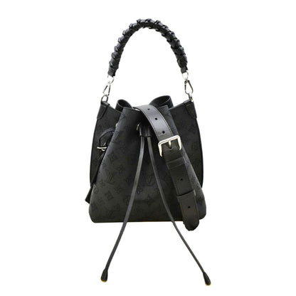 LOUIS VUITTON Muria Mahina Perforated Leather Shoulder Bag Black