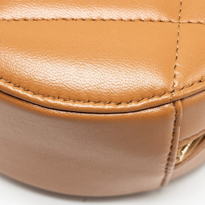 Chanel 19 Round Clutch with Chain Lambskin Caramel Multicolour Hardware (microchip)
