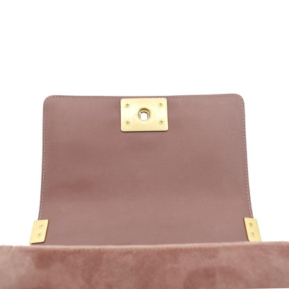 CHANEL Small Boy CC Chain Velvet Shoulder Bag Pink