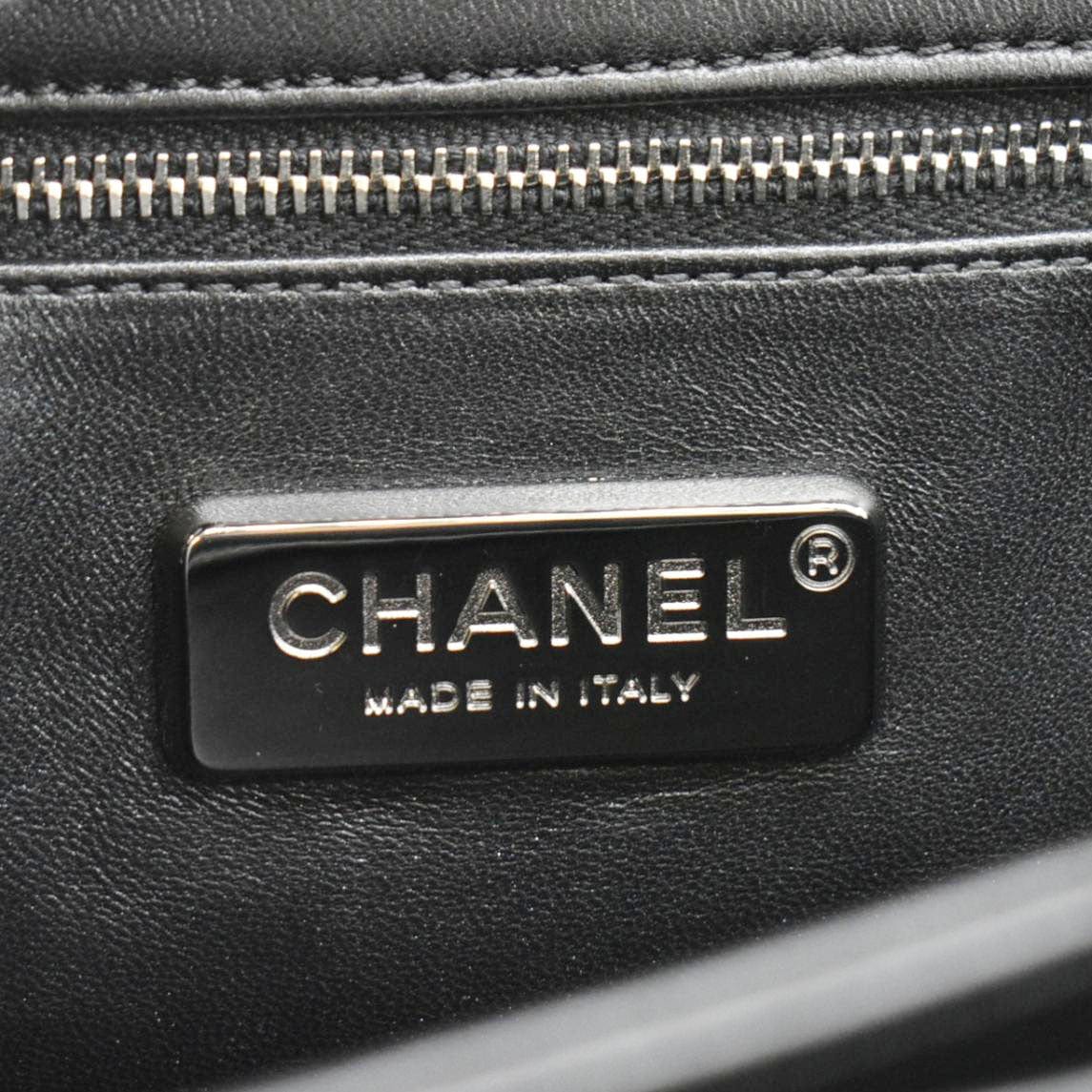 CHANEL Perfect Edge Large Flap Snakeskin Shoulder Bag Black