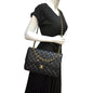 CHANEL Classic Jumbo Double Flap Quilted Caviar Leather Shoulder Bag Black