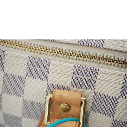 LOUIS VUITTON Speedy 30 Damier Azur Shoulder Bag White