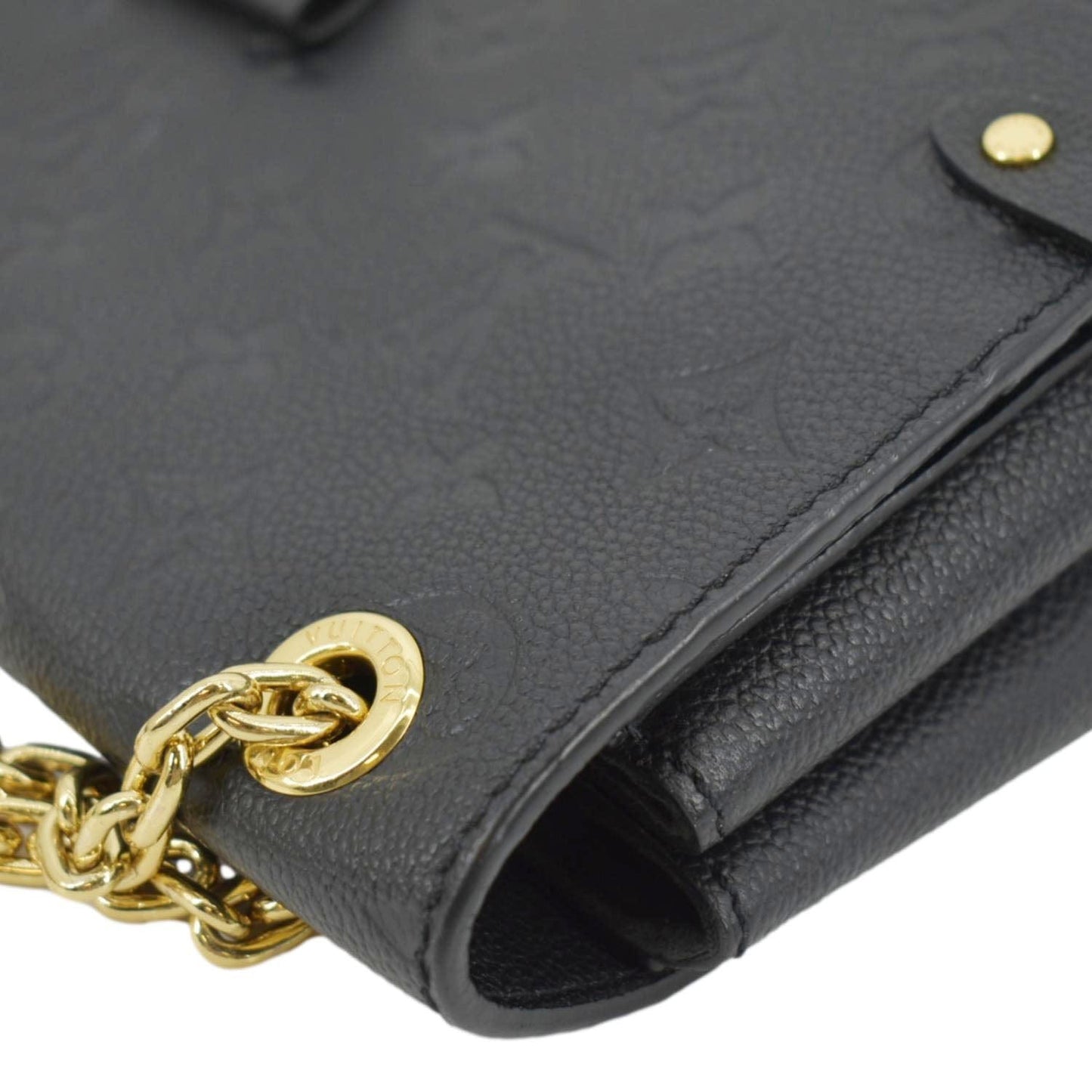 LOUIS VUITTON Vavin MM Monogram Empreinte Leather Shoulder Bag Black