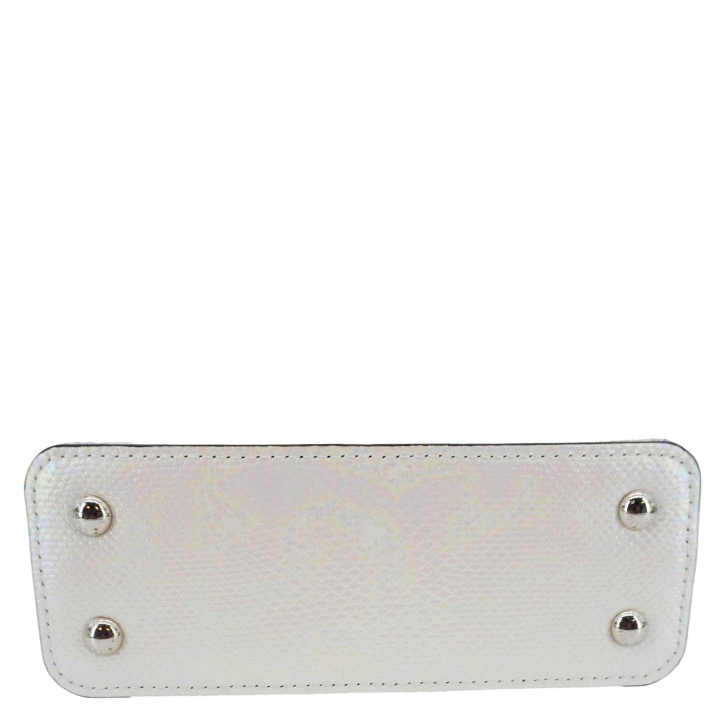 LOUIS VUITTON Capucines Mini Karung Leather Shoulder Bag White