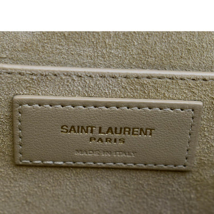 YVES SAINT LAURENT Monogram Sunset Medium Leather Shoulder Bag Beige