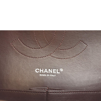 CHANEL Classic Medium Double Flap Quilted Lambskin Leather Shoulder Bag Black