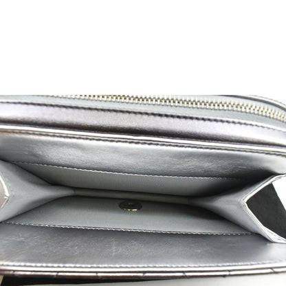 CHANEL Like a Wallet Quilted Lambskin Leather Shoulder Bag Gunmetal Metallic
