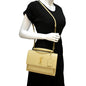 YVES SAINT LAURENT Monogram Sunset Medium Leather Shoulder Bag Beige
