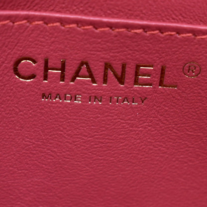 CHANEL Rectangular Flap Mini Quilted Chevron Leather Shoulder Bag Red