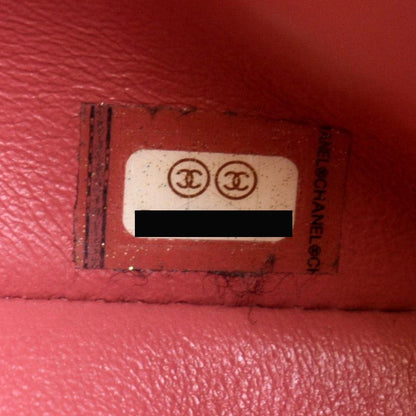 CHANEL Rectangular Flap Mini Quilted Chevron Leather Shoulder Bag Red