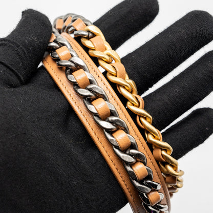 Chanel 19 Round Clutch with Chain Lambskin Caramel Multicolour Hardware (microchip)