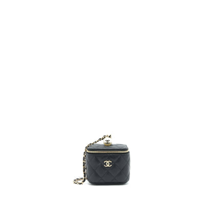 Chanel small Vanity Clutch with Chain with CC Pearl Caviar Black L