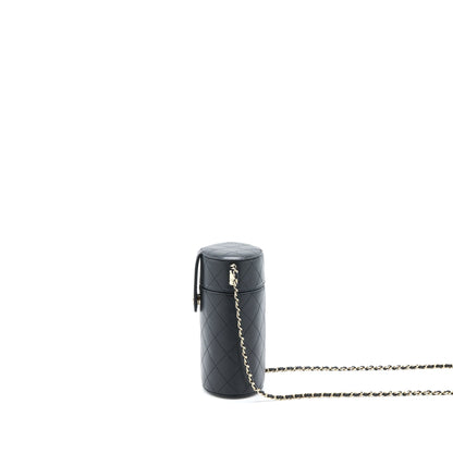 Chanel Vertical Clutch with Chain Lambskin Black L