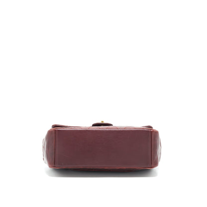 Chanel Quilted Shoulder Flap Bag Lambskin Red