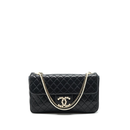 Chanel Westminster Shoulder Bag Lambskin Black L
