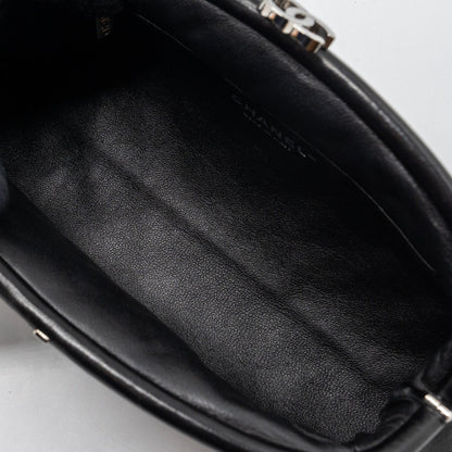 Chanel timeless kiss lock clutch evening bag lambskin Black