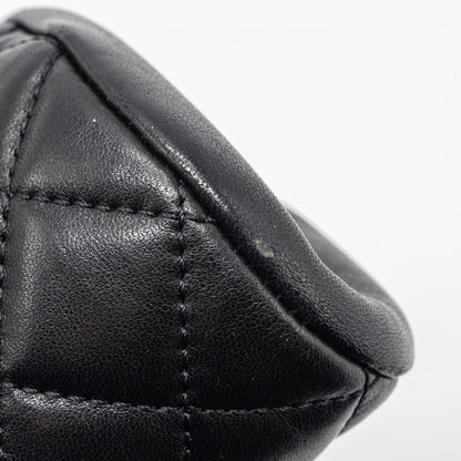 Chanel timeless kiss lock clutch evening bag lambskin Black