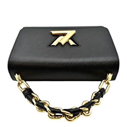 LOUIS VUITTON LV Twist MM Epi Leather Shoulder Bag Black