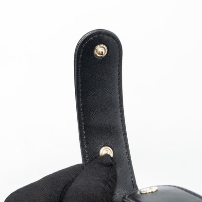 Chanel 23C round Clutch lambskin black  (microchip)