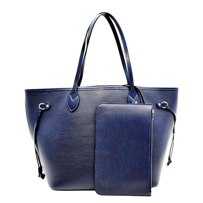 LOUIS VUITTON Neverfull MM Epi Leather Tote Shoulder Bag Blue