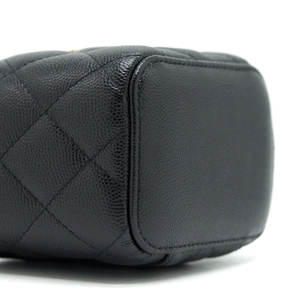 Chanel small Vanity Clutch with Chain with CC Pearl Caviar Black L