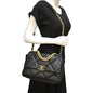CHANEL 19 Flap Quilted Lambskin Leather Shoulder Bag Black