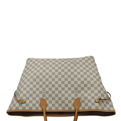 LOUIS VUITTON Neverfull GM Damier Azur Tote Shoulder Bag Rose Ballerine